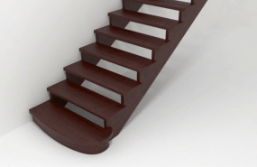 лестница на деревянных тетивах