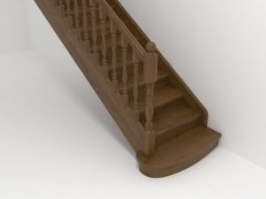 прямая лестница коричневая 